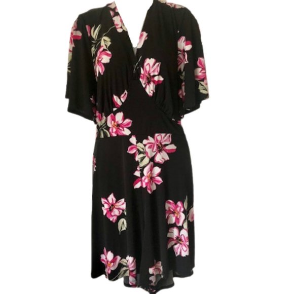 torrid Pants - Torrid Floral Deep V Floral Romper Flutter Sleeves - 3X